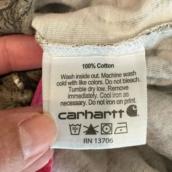 Carhartt Camo Snap Button Onsie Baby Girl Size 6 M‎ Baby Pink Camo 100% Cotton - Picture 5 of 10